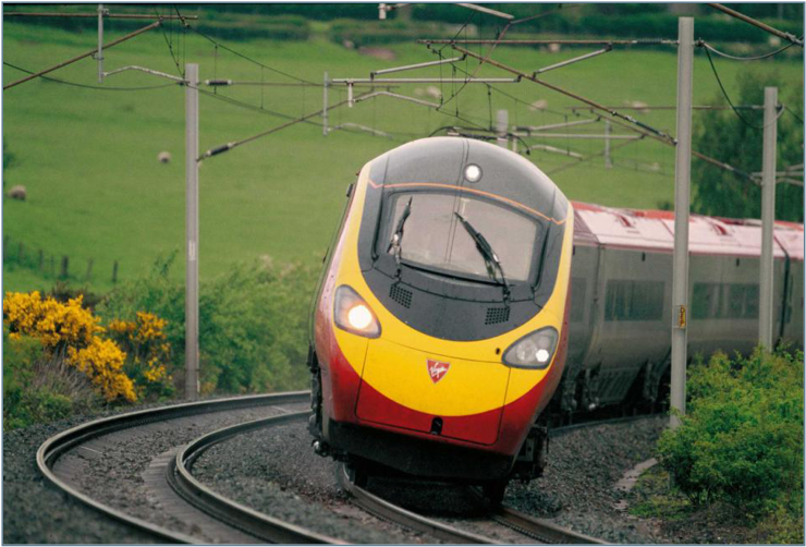 Поезд Pendolino, в котором используется технология принудительного наклона (источник: веб-сайт компании Virgin)